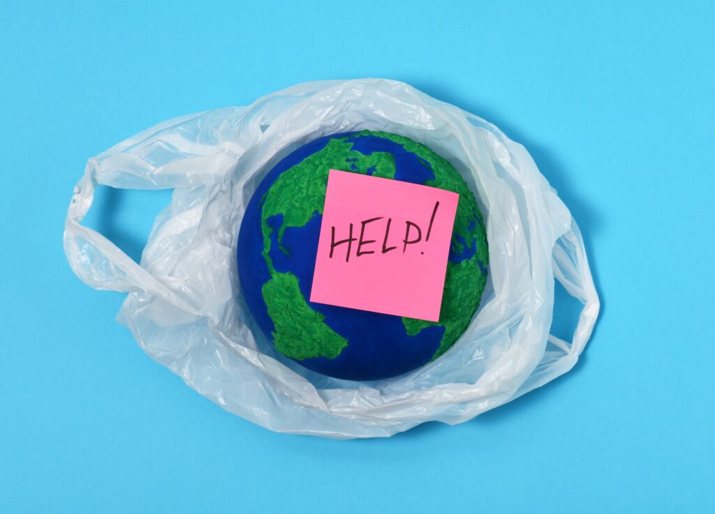 Concetto di mondo di plastica
